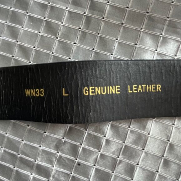 Metal Mulisha leather belt 43 inches long size L buckle made out of pure pewter - Picture 7 of 7